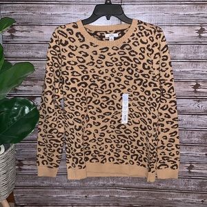 Croft & Barrow Leopard print Classic sweater sz M